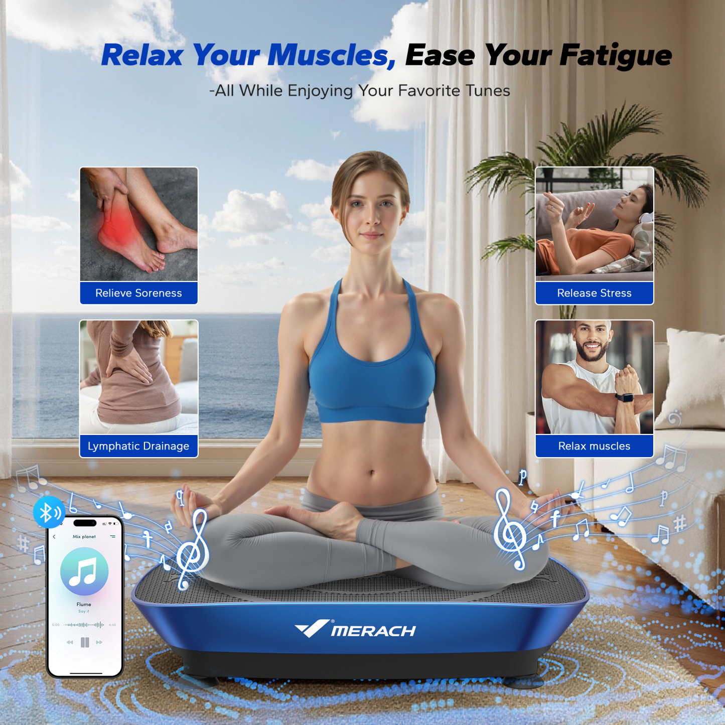 MERACH Vibration Plate Exercise Machine, Whole Body Shake Plate Exercise Machine with Remote Control