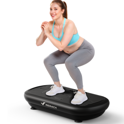 MERACH Vibration Plate Pro - 440 lbs Support, Enhanced Width & Motor, Bluetooth Sync, Silicone Pedals, Intense Fat Burning, Auto Start/Stop, Home Gym Equipment