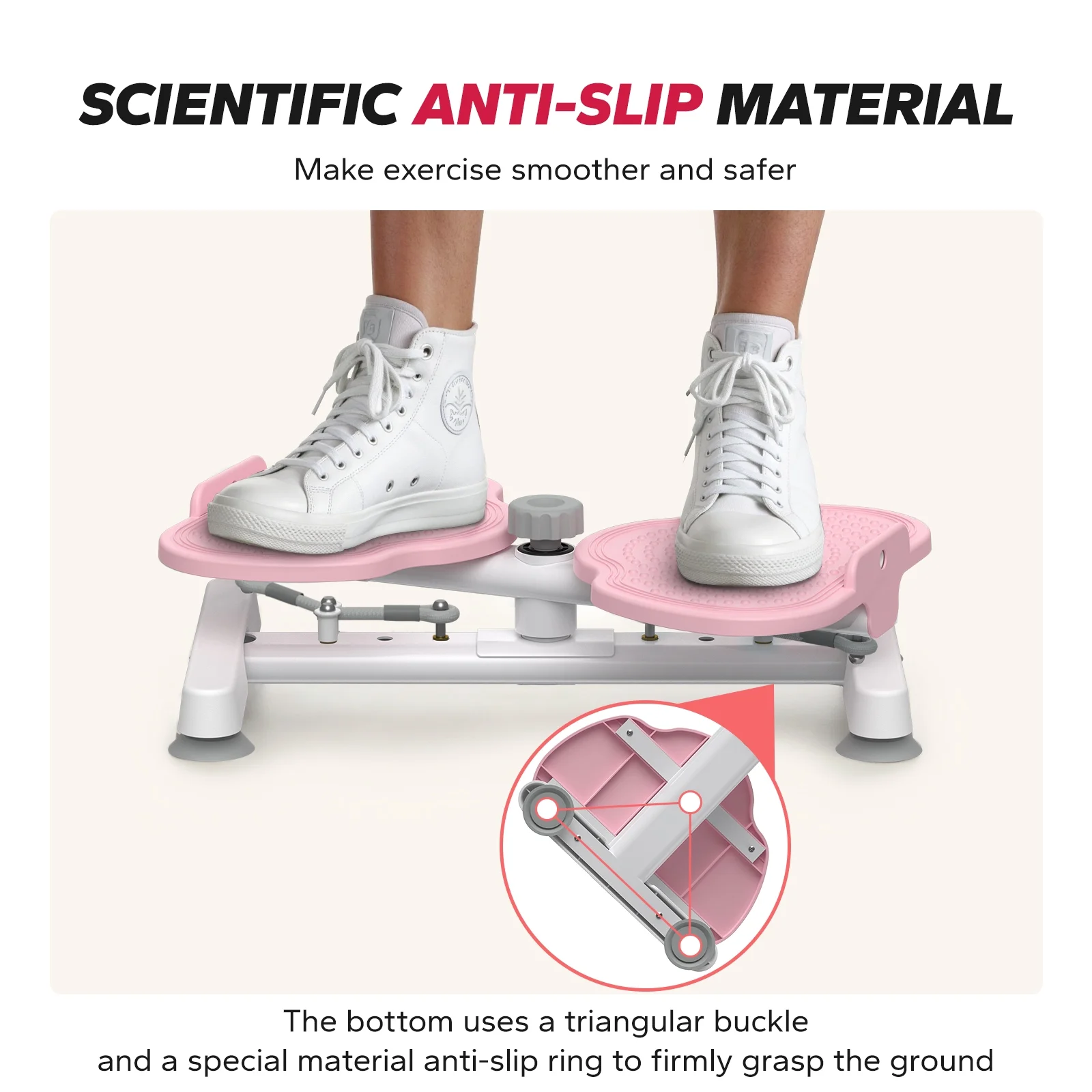 MERACH Slim Waist Twister, Silent Ab Toner for Women, 264 lbs Capacity, Core Workout Board for Home Gym，Pink