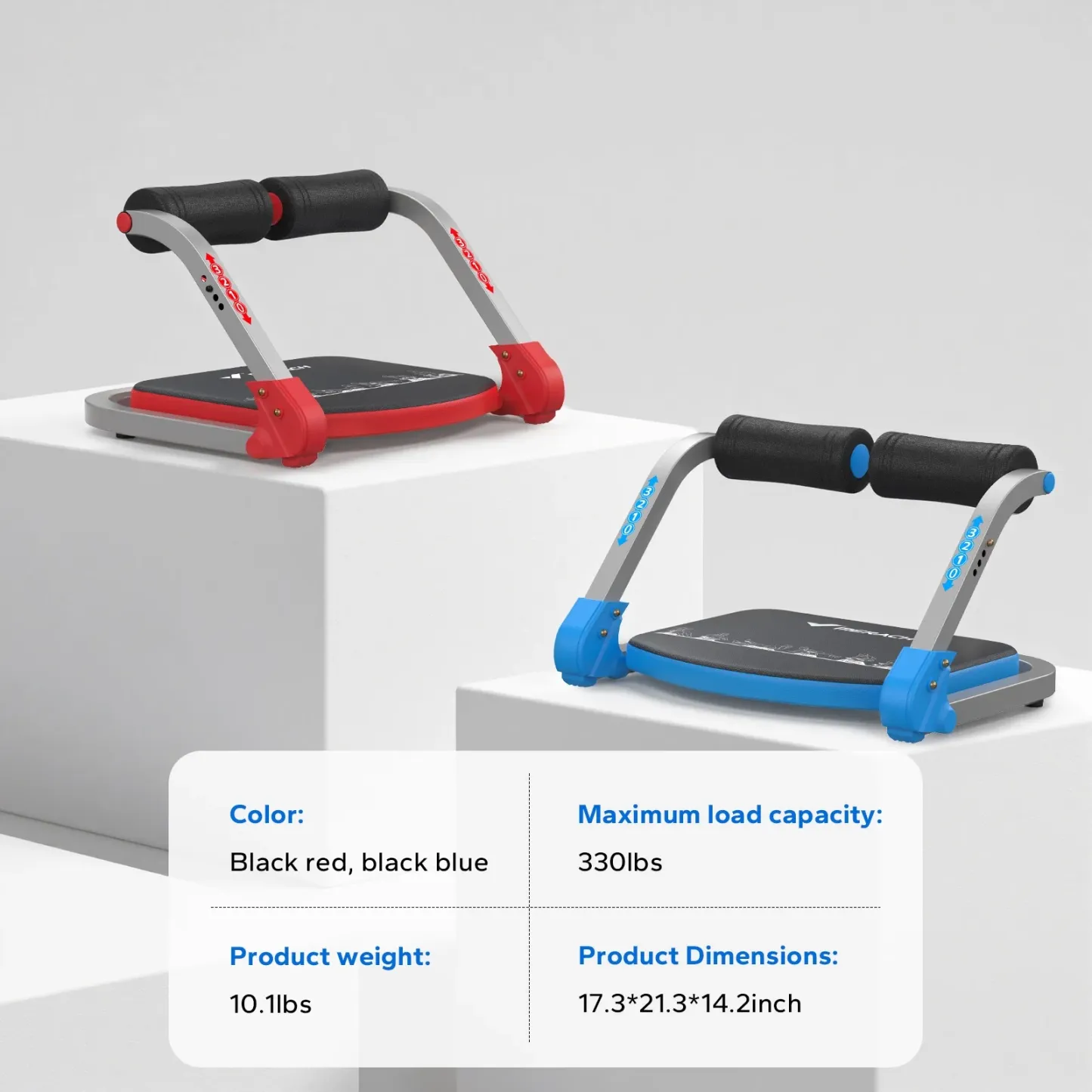 MERACH Ab Machine, Stomach Workout Equipment with 3 Resistance Levels and Auto-Rebound Feature, Sit-Up Equipment Supporting Up to 330 LBS