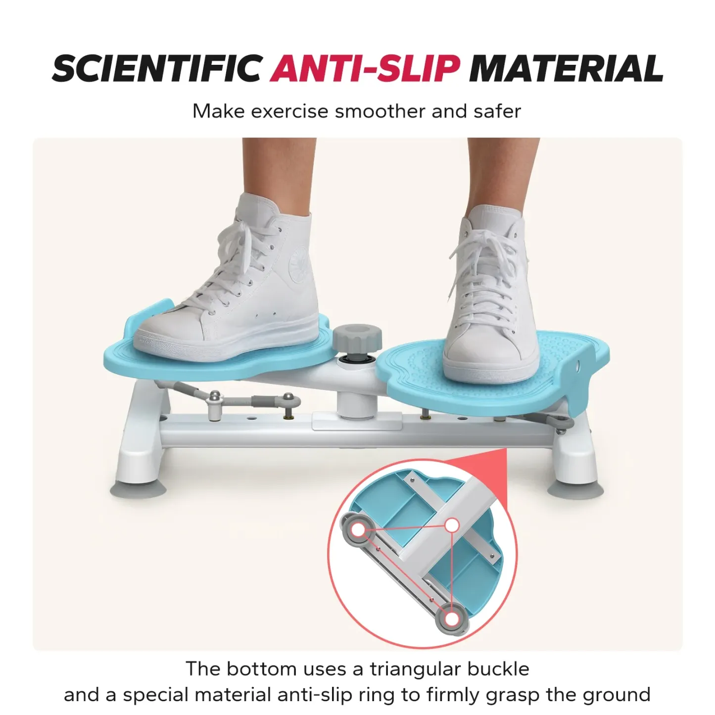 MERACH Slim Waist Twister, Silent Ab Toner for Women, 264 lbs Capacity, Core Workout Board for Home Gym，Blue