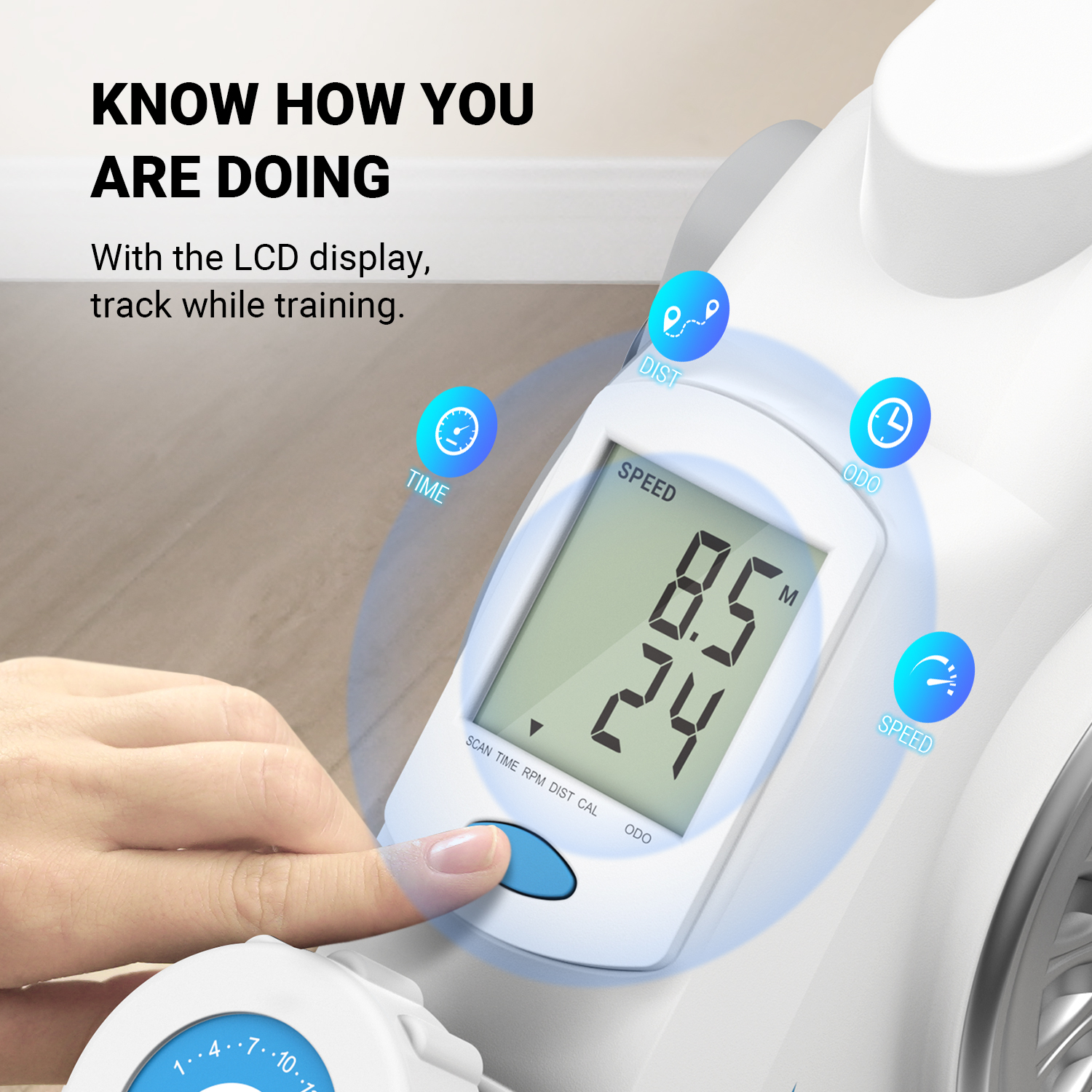 MERACH Under Desk Bike Pedal Exerciser Indoor Silent Elliptical Machine for Legs and Arms Mini Foot Pedal Exercise Bike with Free App,Non-Slip Mat,2 Resistance Bands