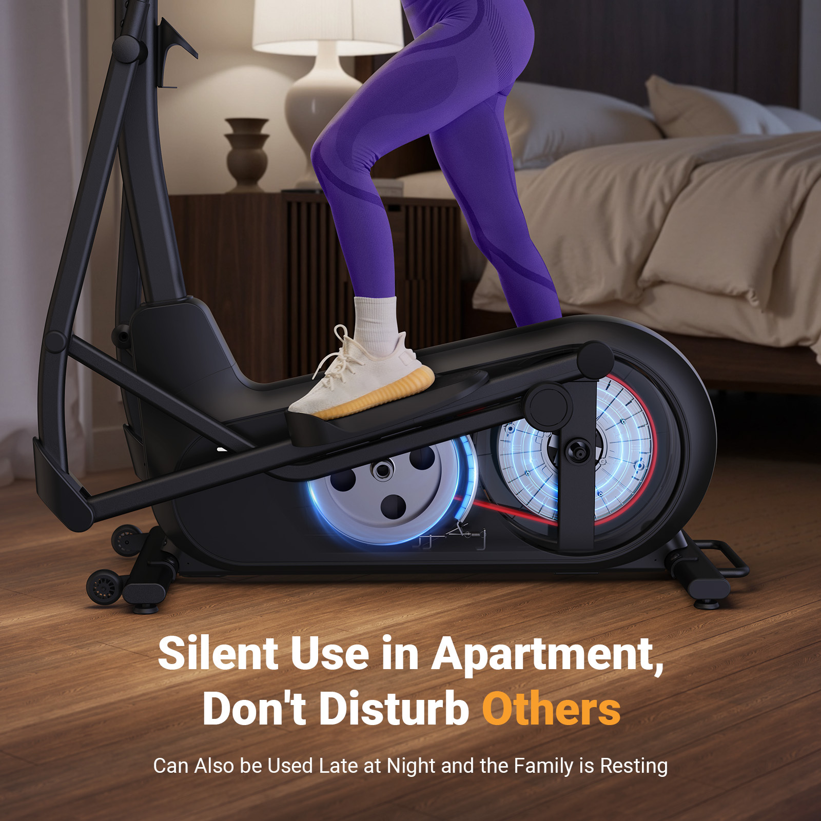 MERACH Elliptical Machine, Elliptical Exercise Machine with 18.5IN Stride, Hyper-Quiet Magnetic Drive System, Elliptical Trainer with 8 Resistance Levels, 400LBS Loading Capacity