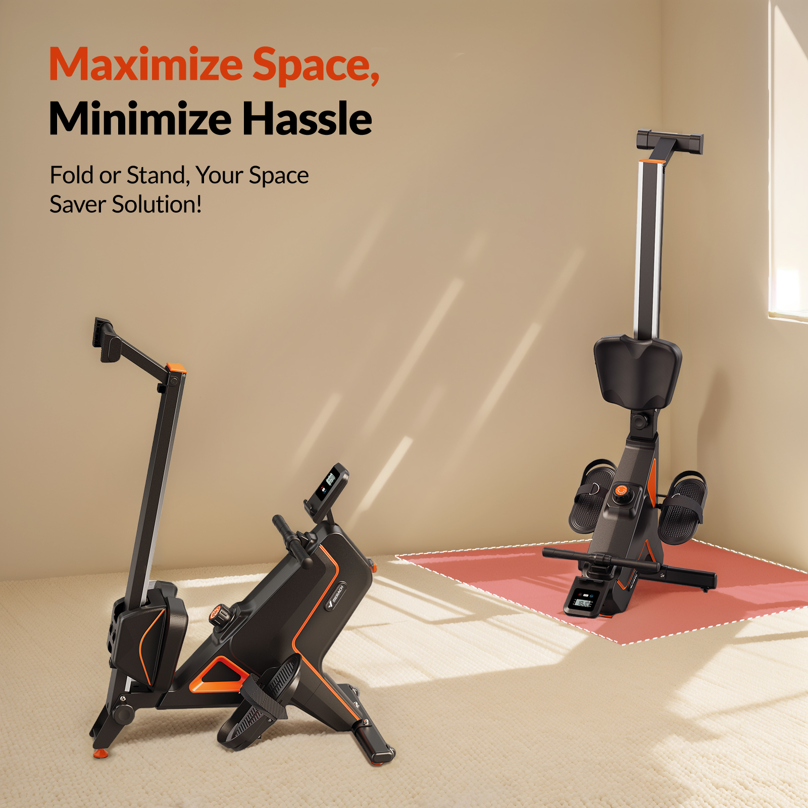 MERACH Foldable Magnetic Rowing Machine 350lbs Weight Capacity, 16 Levels Resistance Quiet Rower with Bluetooth for Home Workout