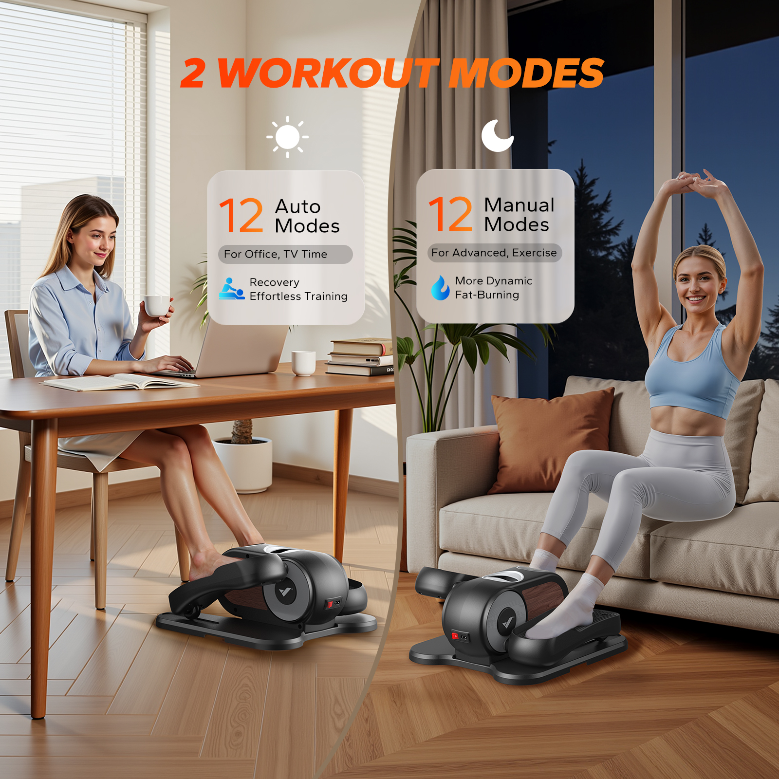 MERACH Compact Under Desk Elliptical Machine, Quiet & Portable Ellipse Leg Exerciser while Sitting, with Adjustable Speed, Electric Ellipticals Exercise Equipment for Home or Office