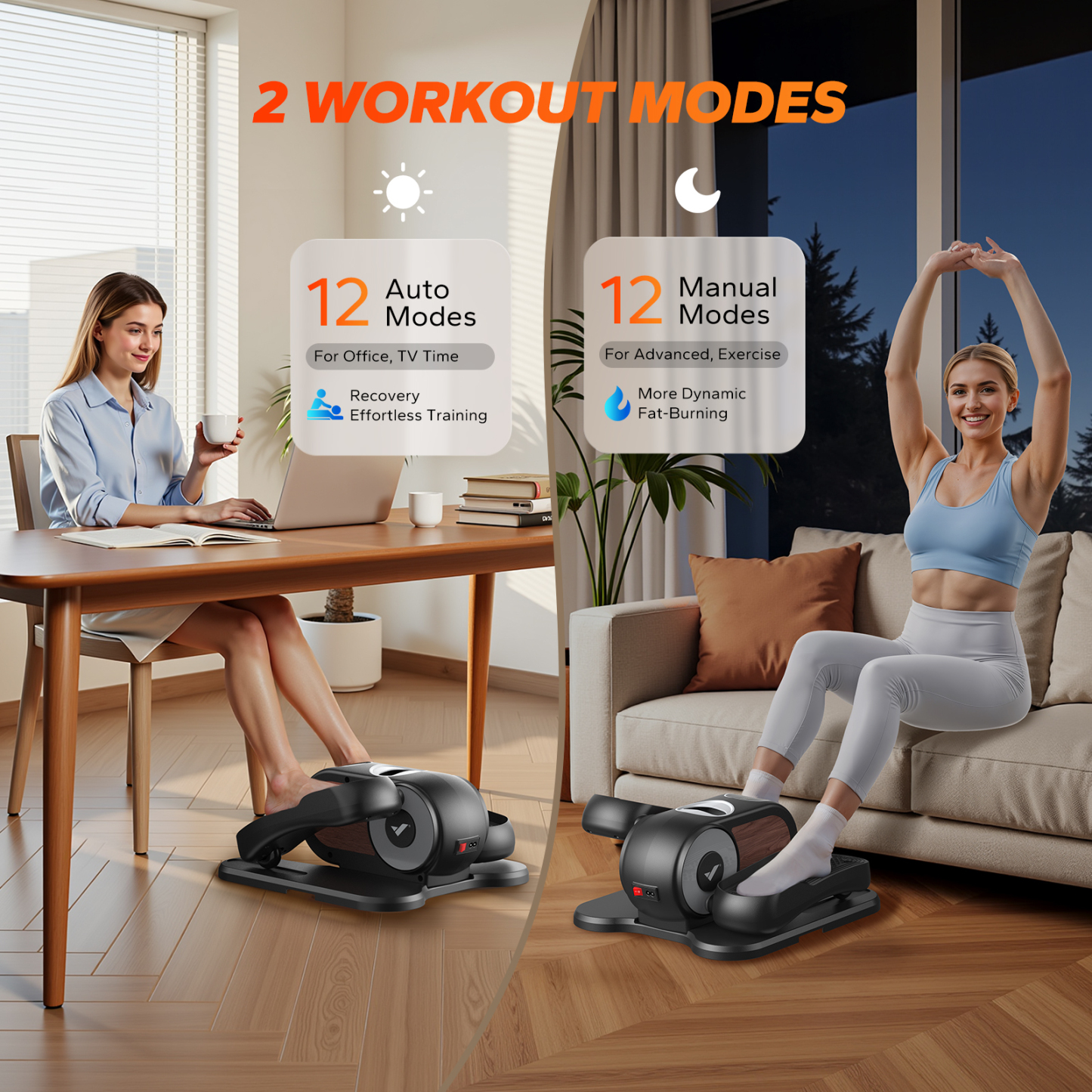 MERACH Compact Under Desk Elliptical Machine, Quiet & Portable Ellipse Leg Exerciser while Sitting, with Adjustable Speed, Electric Ellipticals Exercise Equipment for Home or Office