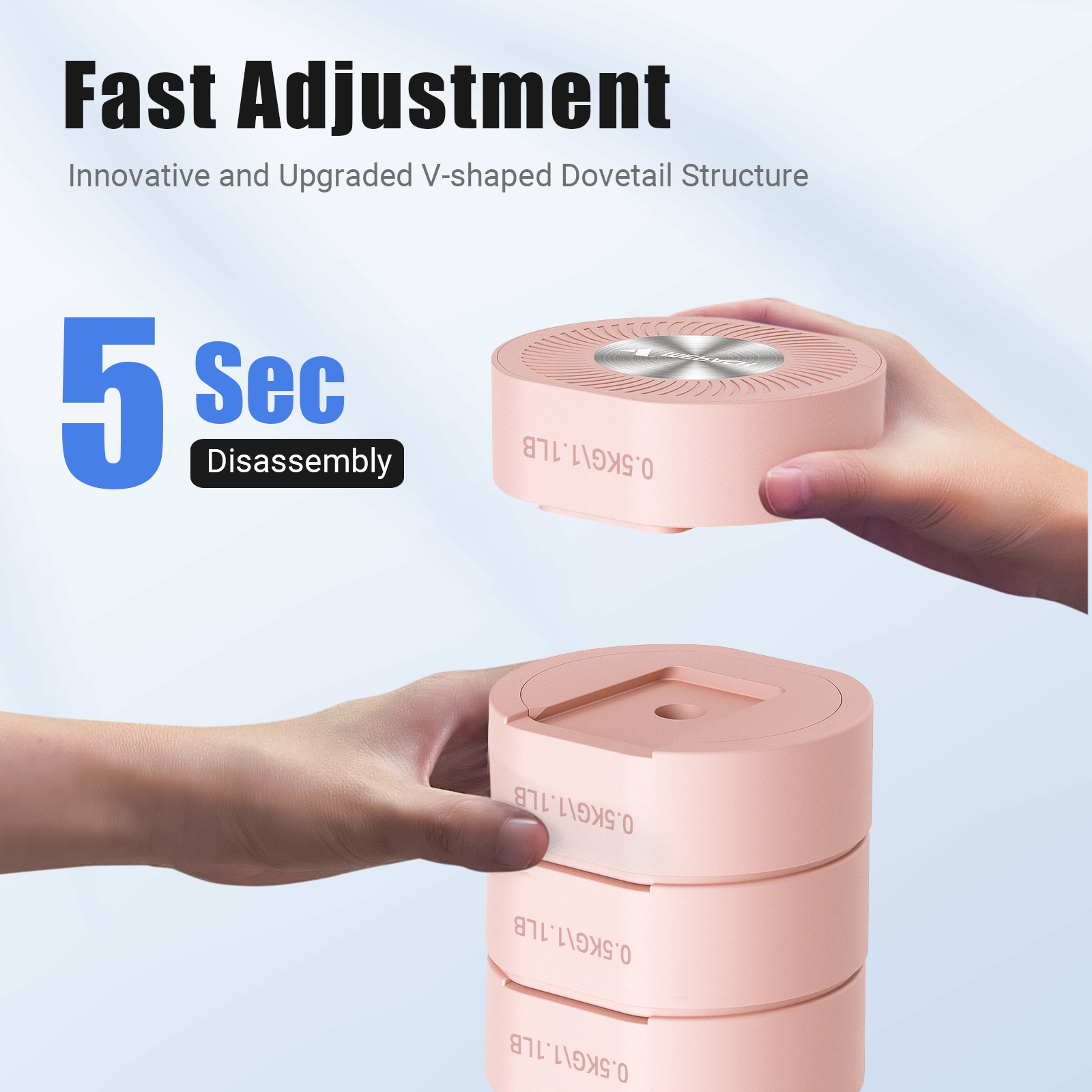 MERACH 8.8 lbs Adjustable Dumbbells Set of 2, 4-in-1 Free Weights for Women, Hand Weights for Home Gym, Pink