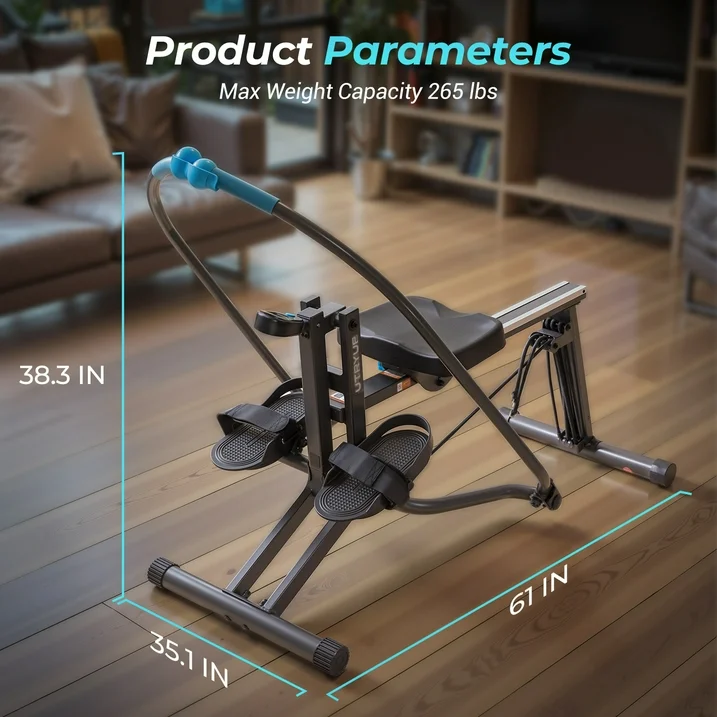 UTRYUP Rowing Machine for Home Use with LCD Monitor, Adjustable Resistance, Hold up 265 lbs