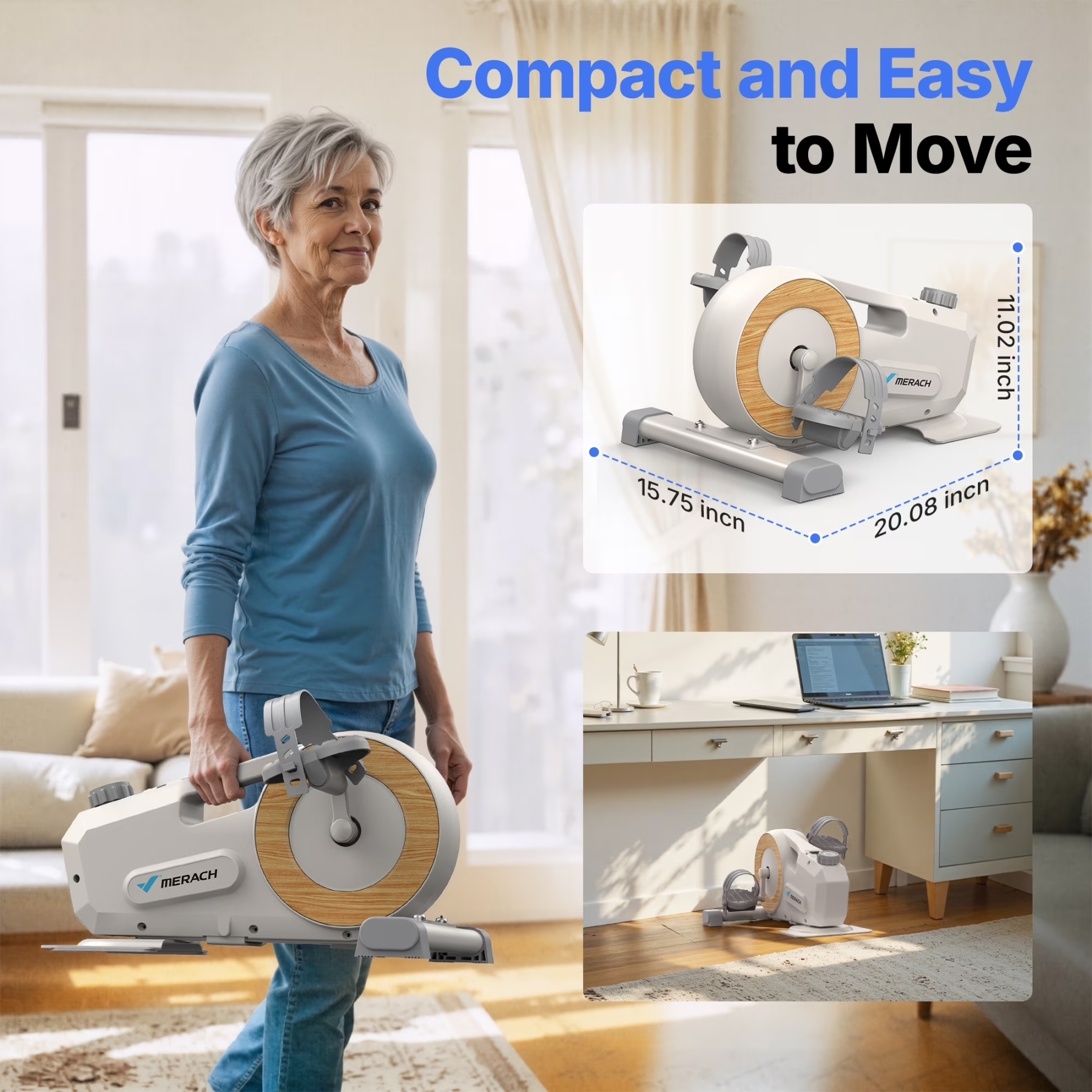 MERACH Recumbent Exercise Bike, Under Desk Bike, Magnetic Pedal Exerciser for Arm/Leg Exercise, Home/Office WorkoutMERACH Recumbent Exercise Bike, Under Desk Bike, Magnetic Pedal Exerciser for Arm/Leg Exercise, Home/Office Workout