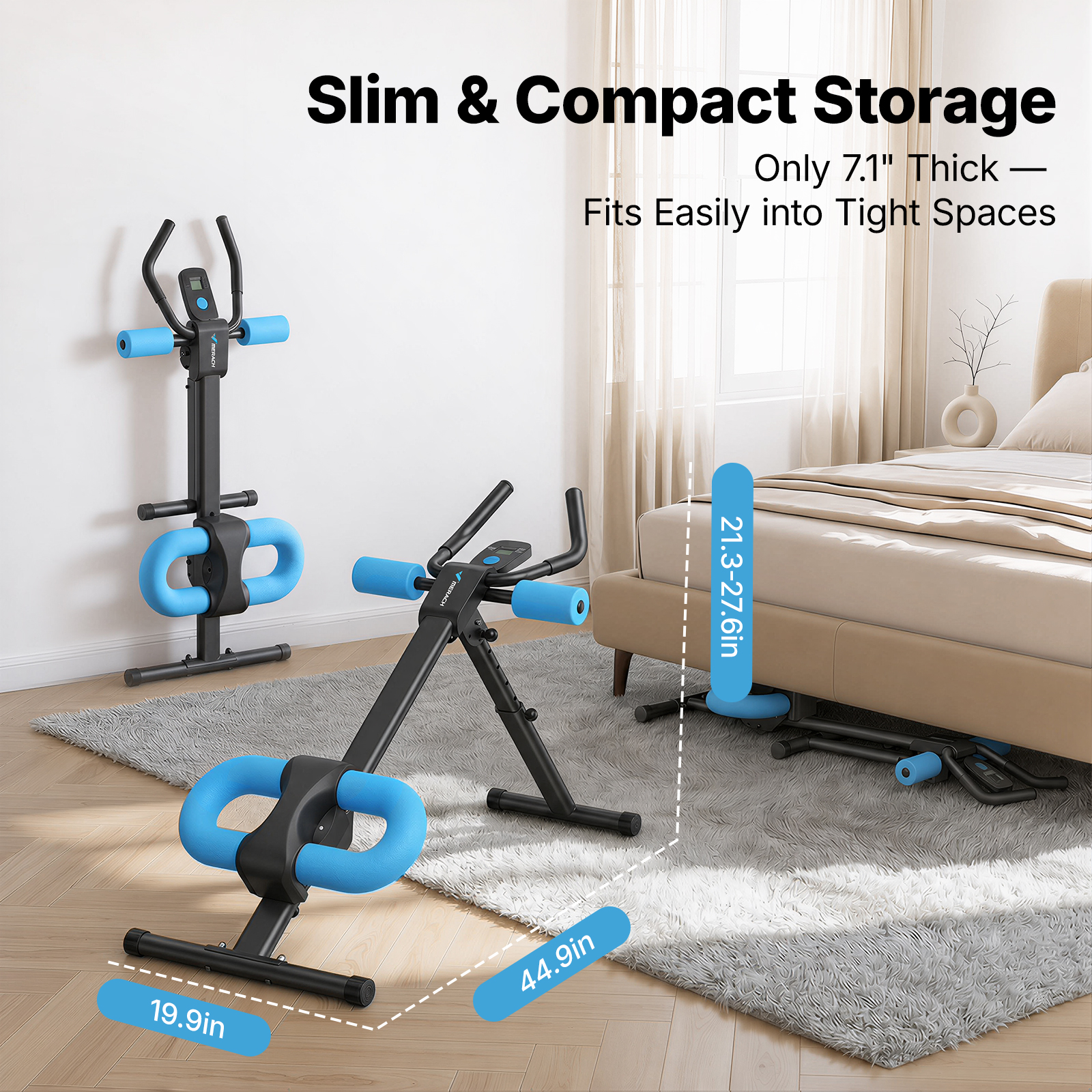 MERACH Abdominal Trainers Adjustable Ab Machine Full Body Workout for Home Gym Foldable Knee Protection Abdominal Exercise Machine for Home Core Ab Exercise System Trainer