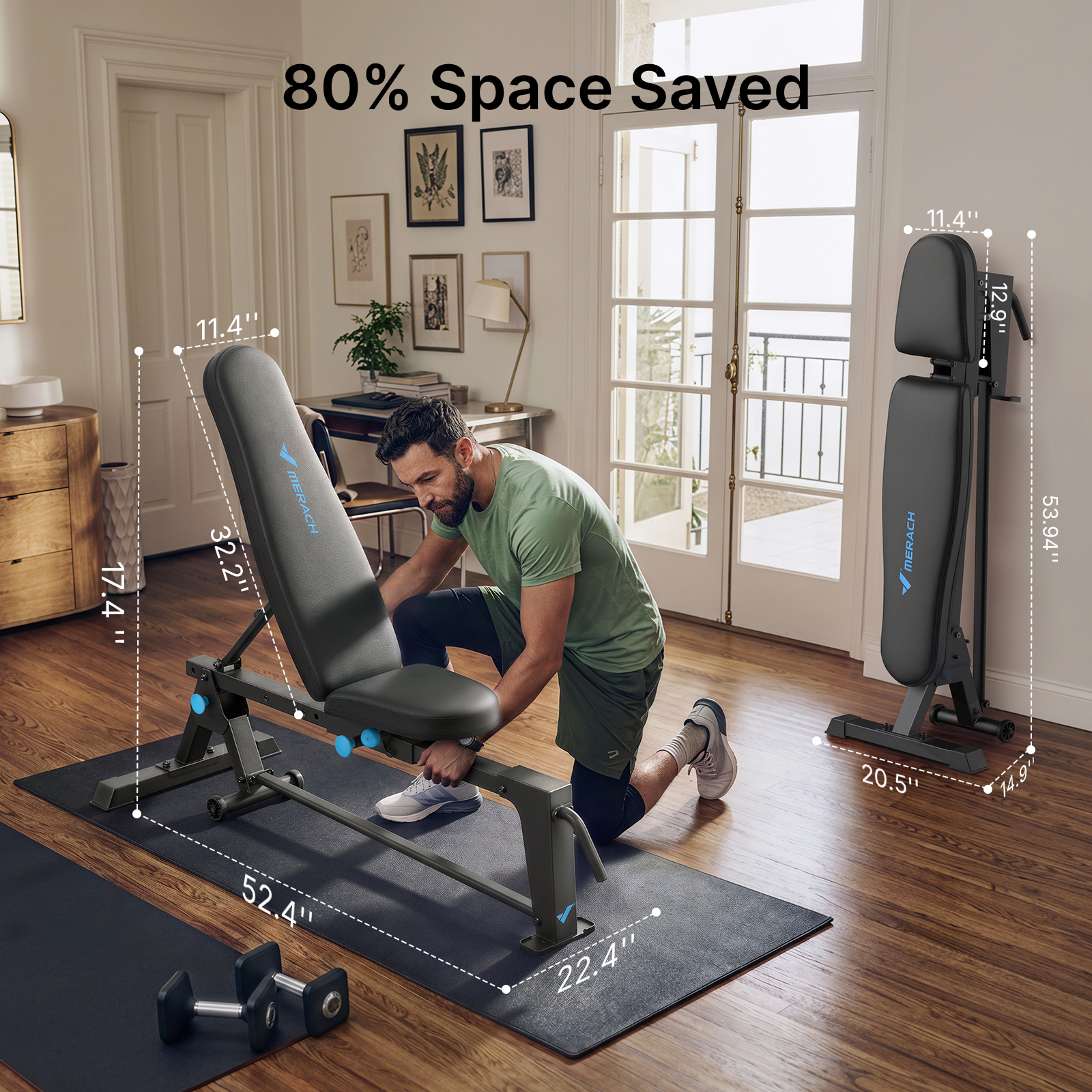 MERACH Adjustable Weight Bench Hold up to 1323lbs, Foldable Workout Bench Press for Home Gym Fitness Strength Training