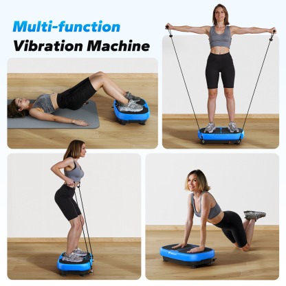 MERACH Vibration Plate Exercise Machine, Lymphatic Drainage Machine, Whole Body Workout Vibration Platform w/ 2 Resistance Bands for Weight Loss, Toning & Wellness
