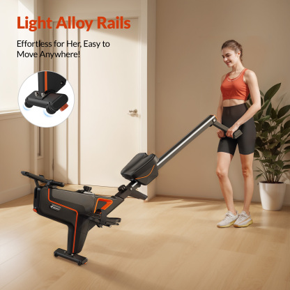 MERACH Foldable Magnetic Rowing Machine 350lbs Weight Capacity, 16 Levels Resistance Quiet Rower with Bluetooth for Home Workout