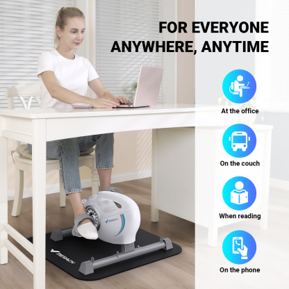 MERACH Under Desk Bike Pedal Exerciser Indoor Silent Elliptical Machine for Legs and Arms Mini Foot Pedal Exercise Bike with Free App,Non-Slip Mat,2 Resistance Bands