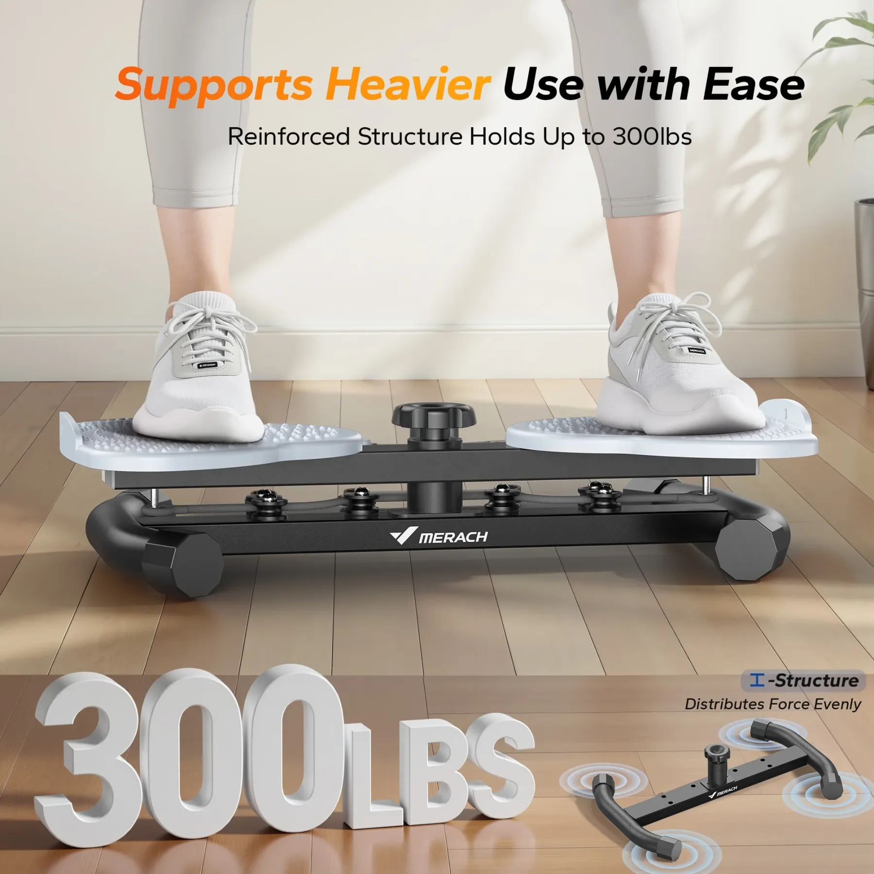 MERACH Slim Waist Twister - 300 lbs Silent Ab Toner Machine for Women, Core Workout Board, Home Gym Equipment for Hourglass Figure & Love Handle Reduction