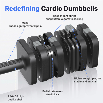 MERACH 50lbs Adjustable Dumbbell Set, 5 in 1 Free Hand Weights for Home Gym, Set of 2, Black&Gray