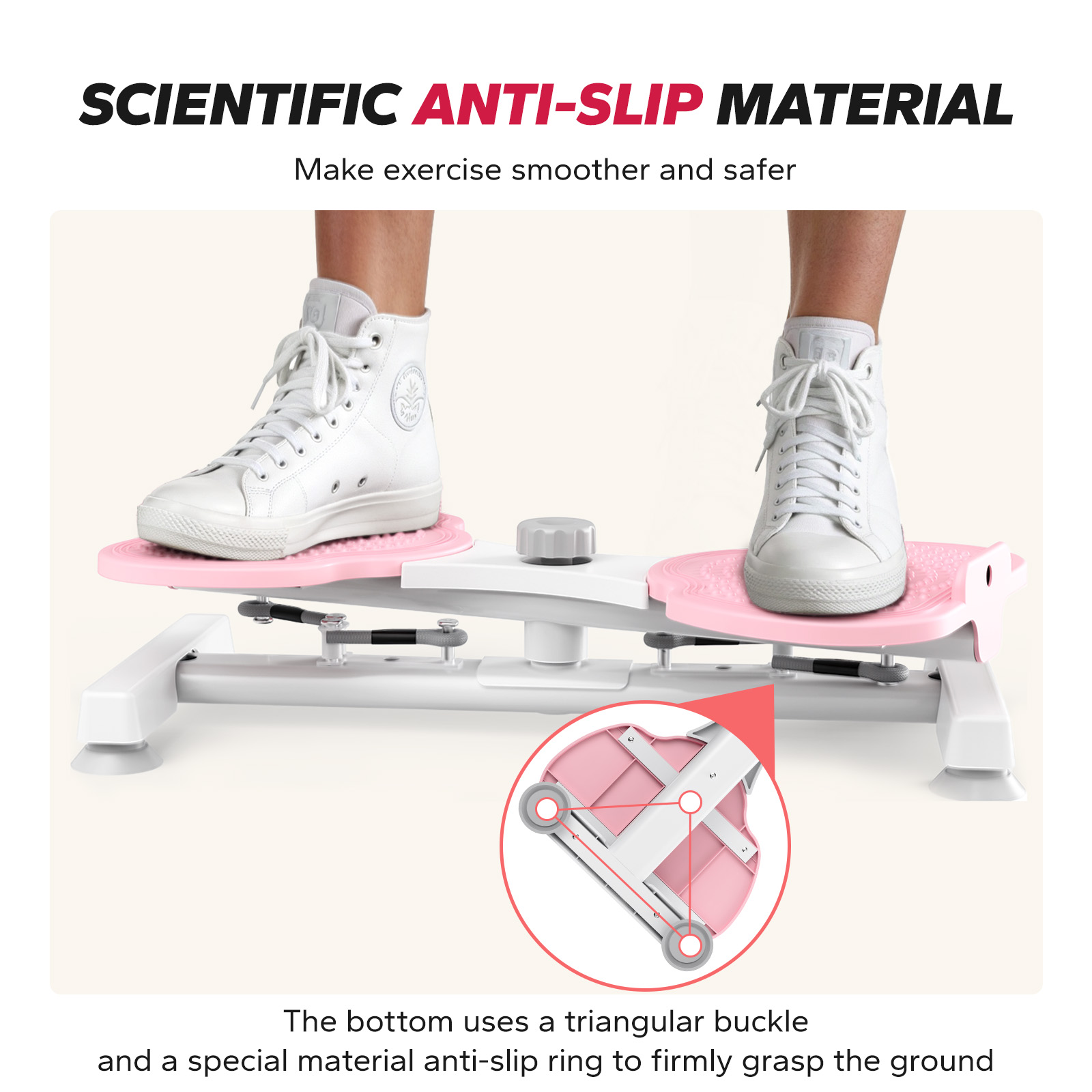 MERACH Slim Waist Twister, Silent Ab Toner for Women, 264 lbs Capacity, Core Workout Board for Home Gym, Pink