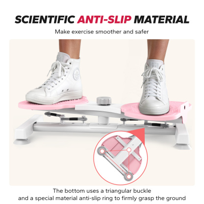 MERACH Slim Waist Twister, Silent Ab Toner for Women, 264 lbs Capacity, Core Workout Board for Home Gym, Pink