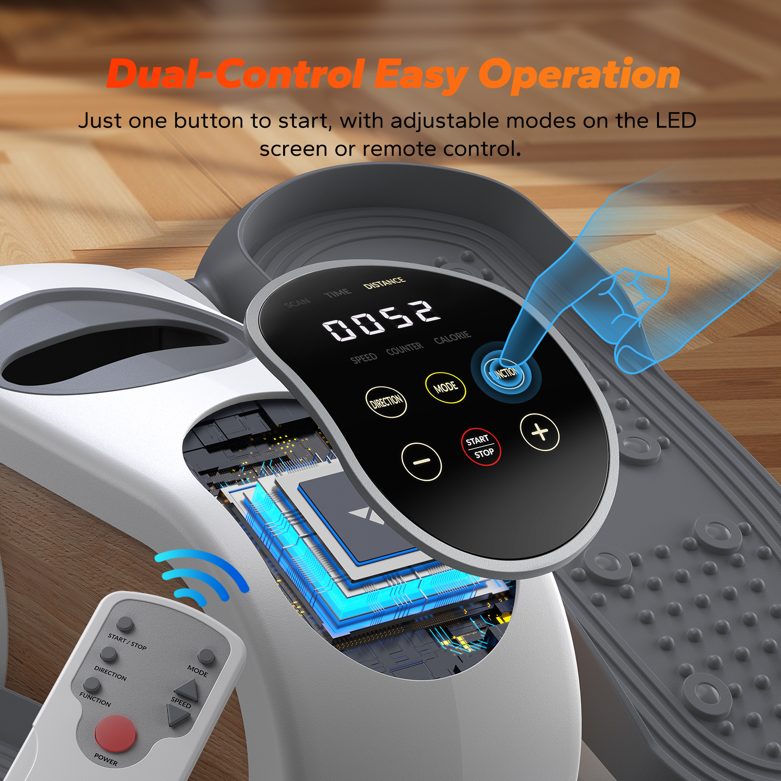 MERACH Under Desk Elliptical Machine, Compact, Quiet & Portable Seated Pedal Exerciser with Adjustable Speed, LED Display, Ideal Mini Ellipticals Elliptical Trainers for Home or Office