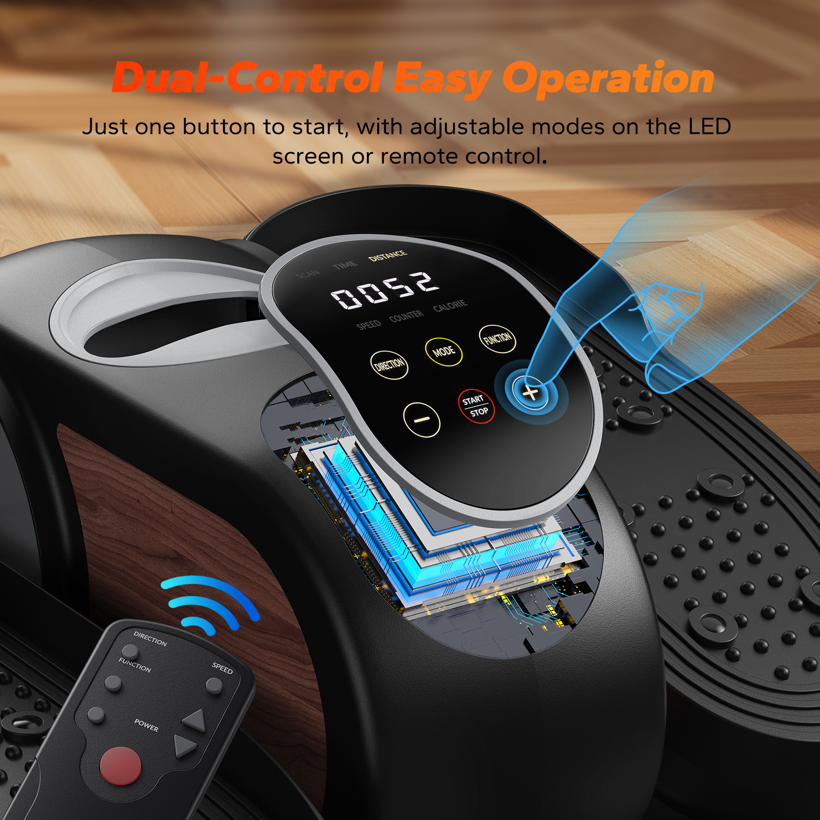 MERACH Compact Under Desk Elliptical Machine, Quiet & Portable Ellipse Leg Exerciser while Sitting, with Adjustable Speed, Electric Ellipticals Exercise Equipment for Home or Office