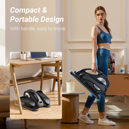 UTRYUP Under Desk Elliptical Machine for Seniors, Ellipse Leg Exerciser with Remote Control, 12-Speed Adjustable for Home Office Use