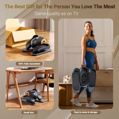 Under Desk Elliptical Machine, Ellipse Leg Exerciser with Remote Control for Home Use