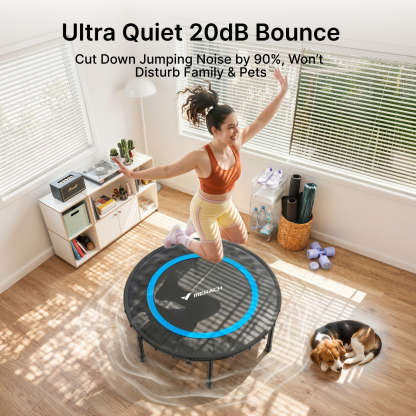 MERACH 40" Mini Trampoline for Adults, Fitness Rebounder with Bungees, 330 lbs Capacity