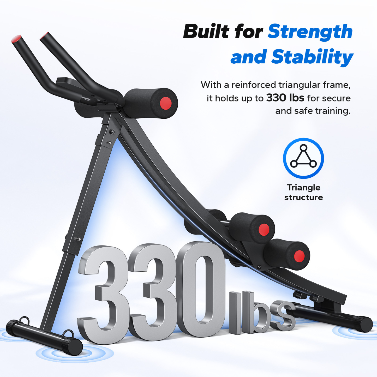 MERACH Ab Machine 4-Level Adjustable Ab Workout Equipment with LCD Display, Foldable Core Trainer for Home Gym, White and Pink