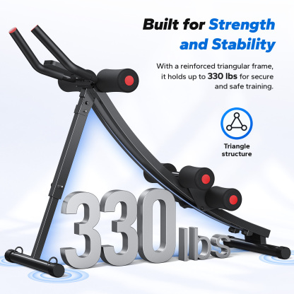 MERACH Ab Machine 4-Level Adjustable Ab Workout Equipment with LCD Display, Foldable Core Trainer for Home Gym, White and Pink