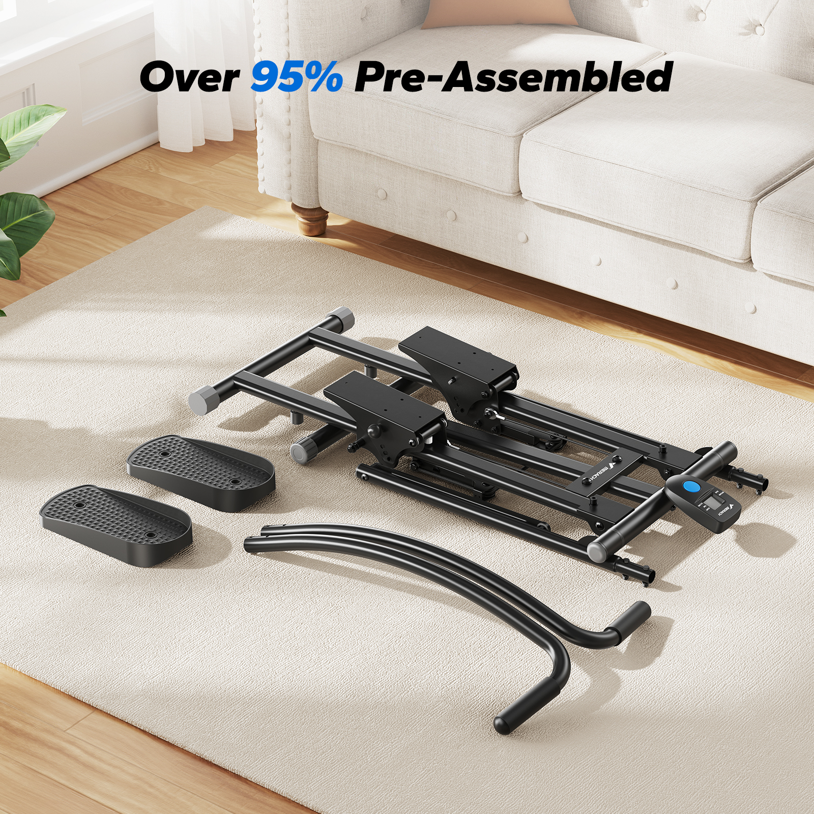 MERACH Cardio Climber Stepper Elliptical Exercise Machine, 3 in 1 Fitness Machines, Full Body Workout Cross Trainer with Adjustable Incline & 95% Pre-Assembled