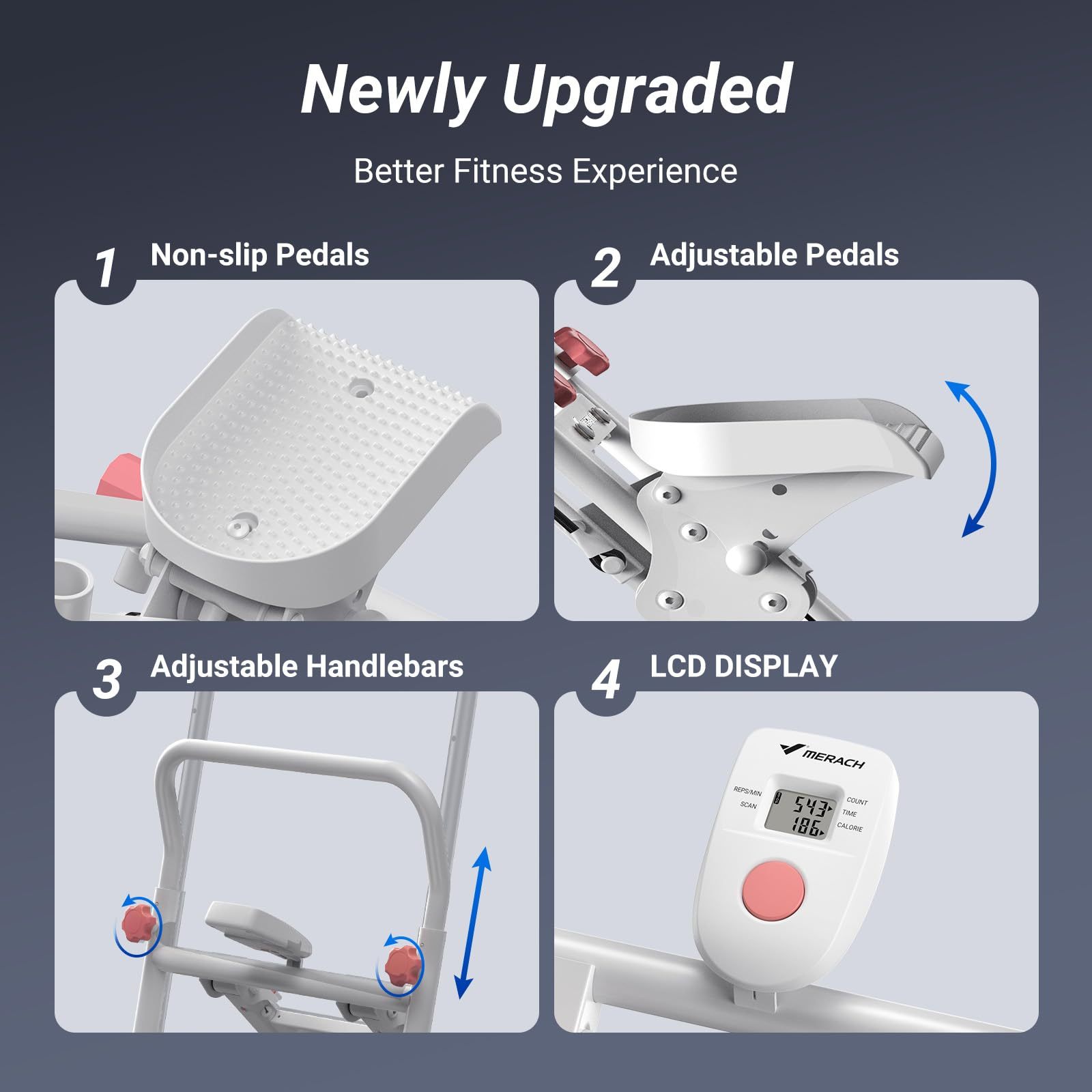 MERACH Stair Stepper for Home Gym Exercise, Compact Folding Cardio Step Machine