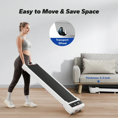 MERACH Walking Pad Treadmill 2.25Hp Ultra-Quiet Under Desk Treadmill 2 in 1 Walking and Jogging with LED Display,0.6-3.8 MPH,White