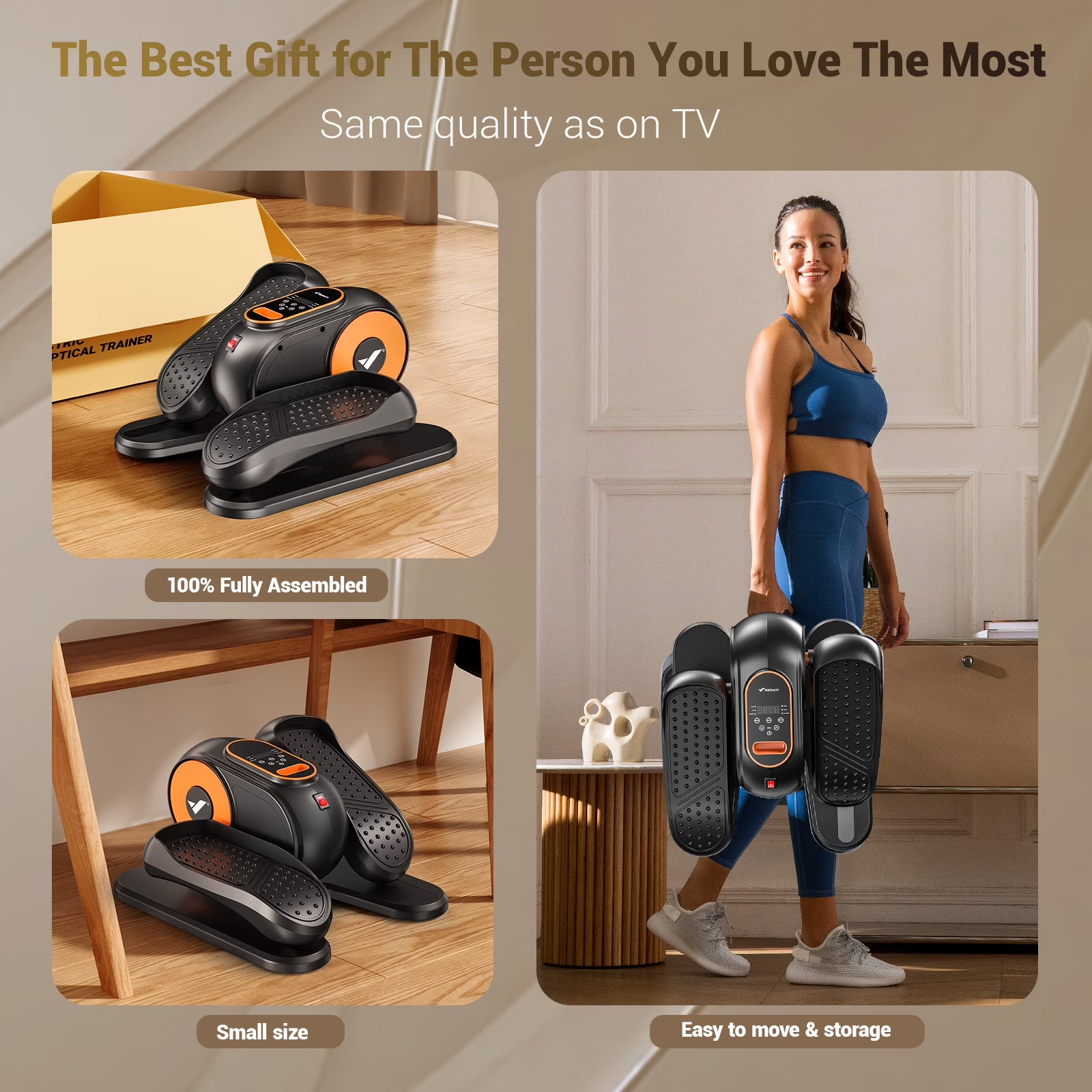 MERACH Under Desk Elliptical Machine, 12-Speed Quiet Seated Pedal Exerciser for Home Office, Seniors & Leg Exercise