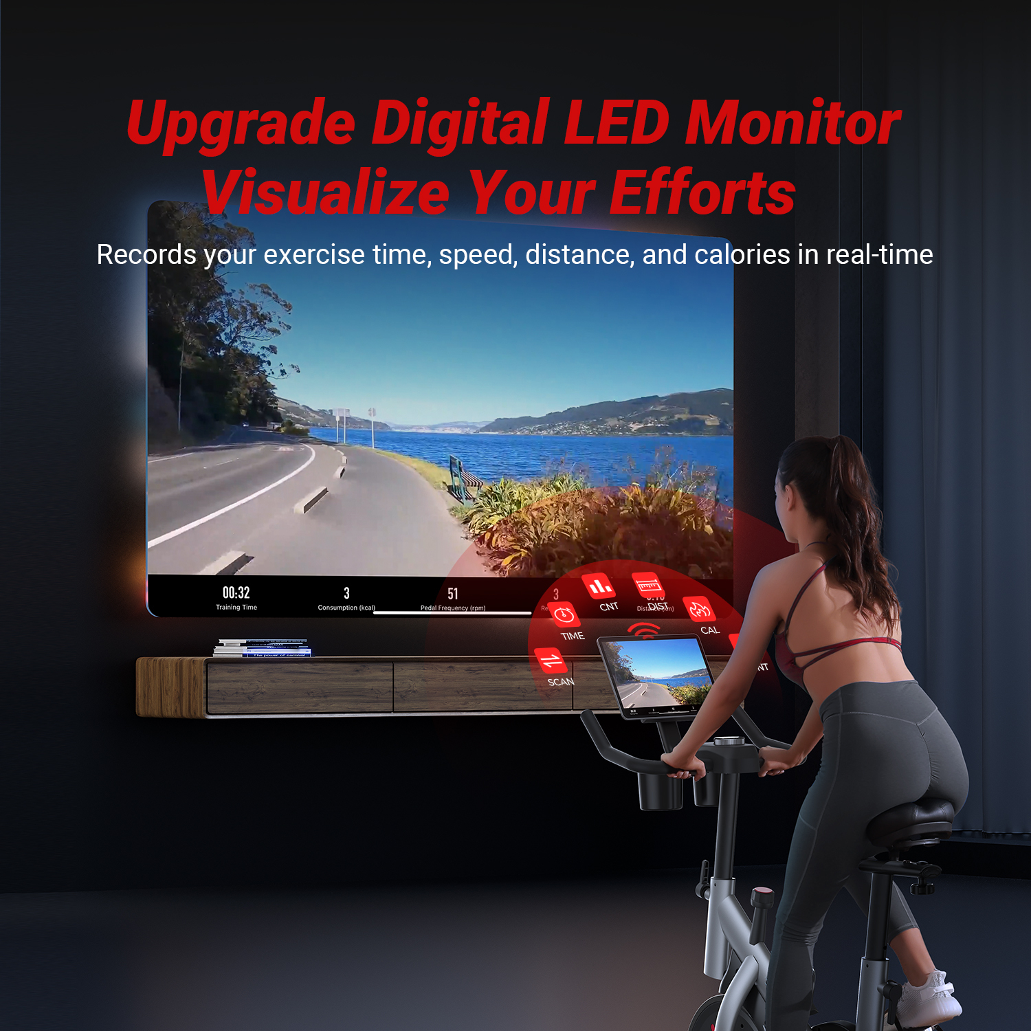 MERACH Exercise Bike Stationary 100 Resistance Levels Indoor Cycling for Home Office Cardio Workout Machine, Free Bluetooth App Height-Adjustable Padded Seat