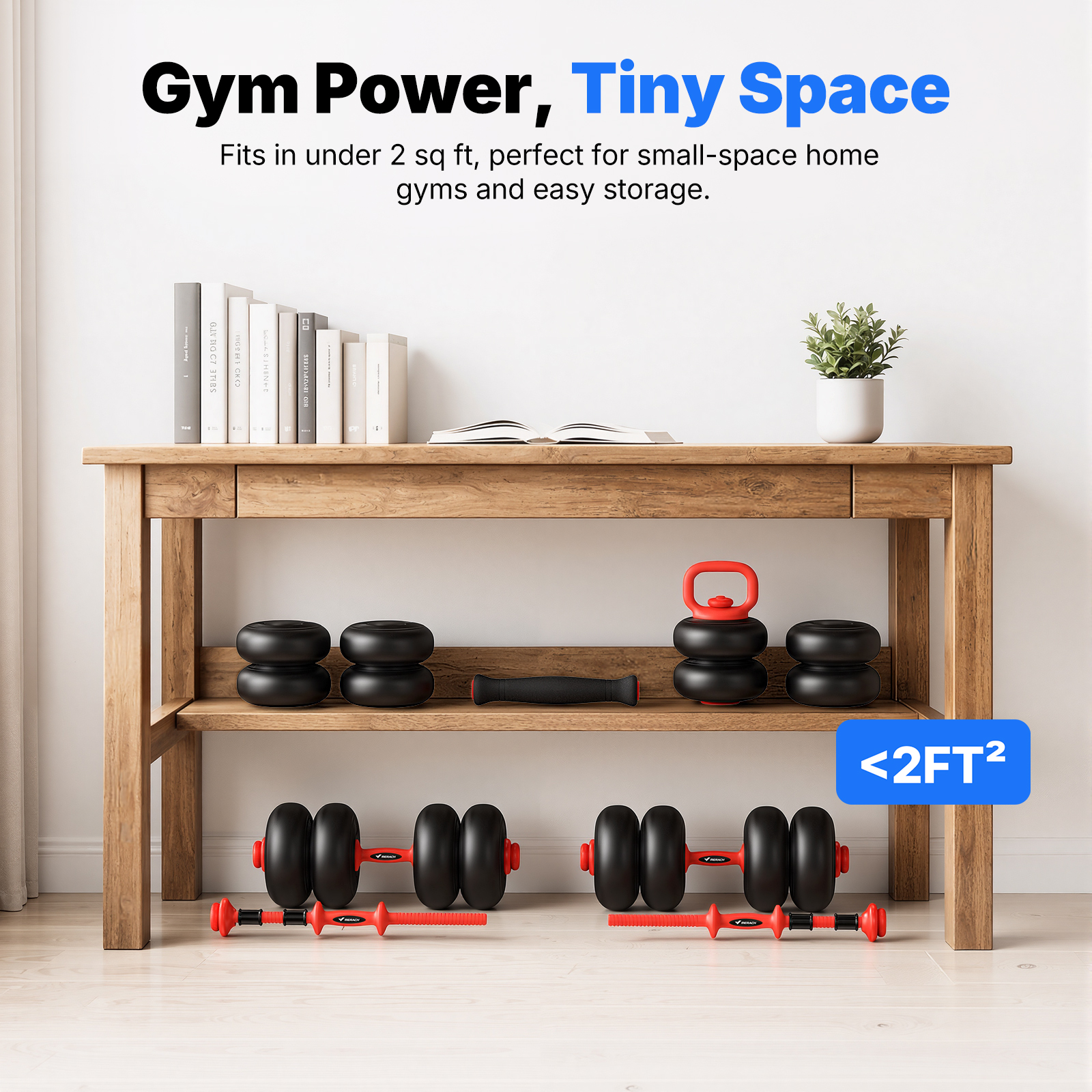 MERACH Adjustable Soft Dumbbell Set, Kettlebells and Barbell Weight Set for Home Gym, 45lbs