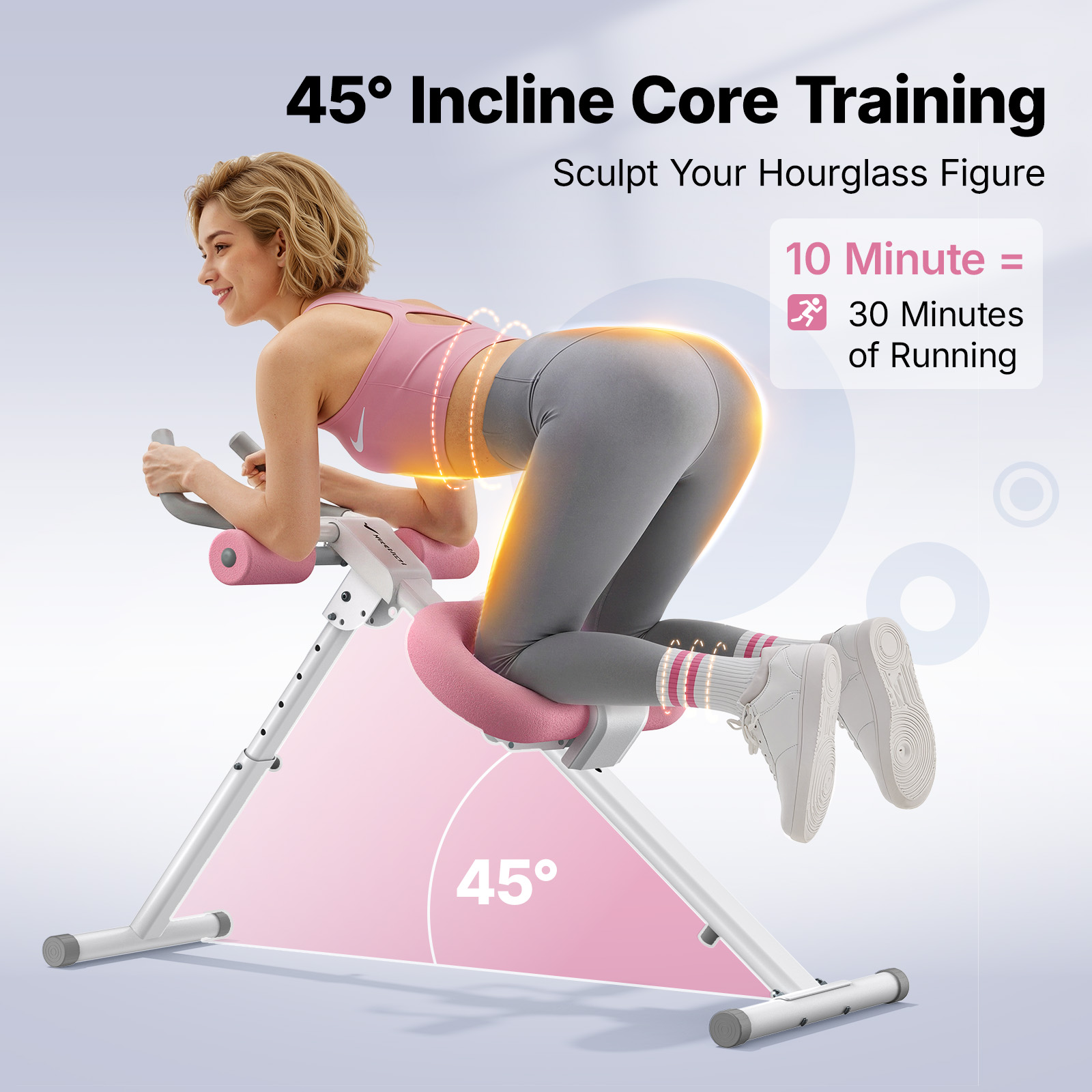 MERACH 440lbs Adjustable Ab Machine Abdominal Trainers for Full Body Workout, Foldable with Knee Protection