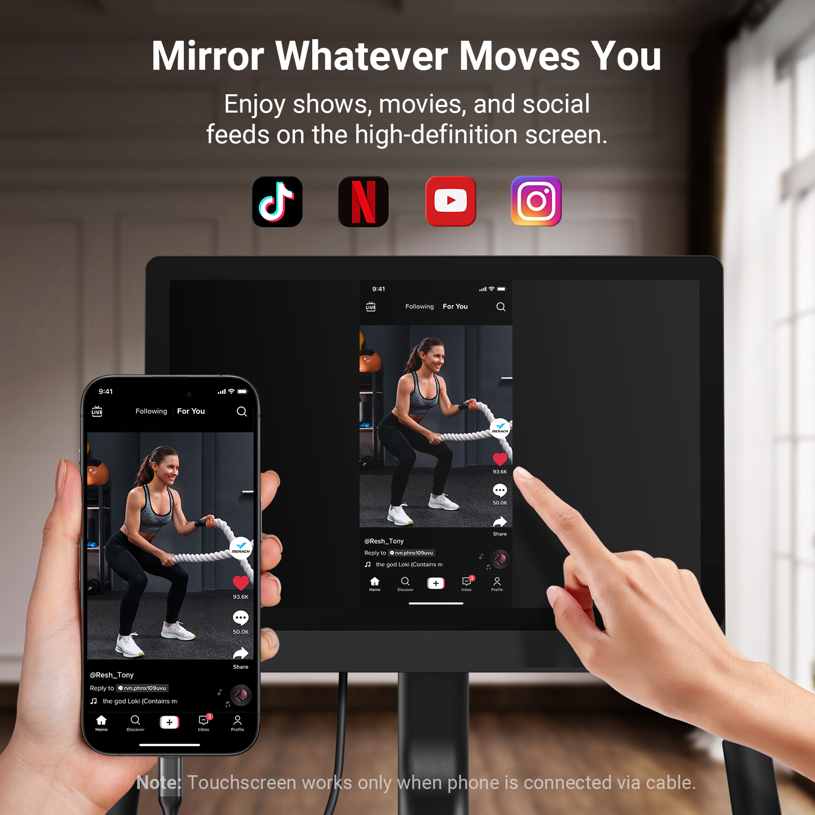 MERACH Stationary Exercise Bike with 1080P HD screen Low Noise for Indoor Workout Cycling Bike with 330lbs Weight Capacity Flywheel Weight 40lbs