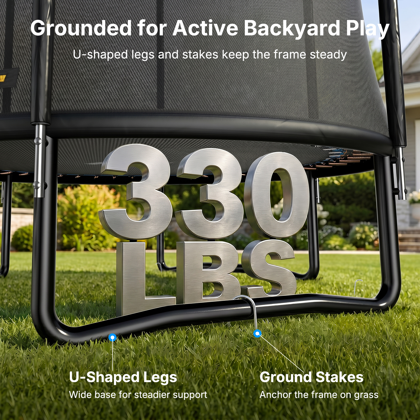 MERACH 6FT Trampoline for Kids with Enclosure, Ladder, Lights & Sprinkler, Outdoor Mini Trampoline for Small Backyard