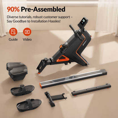 MERACH Foldable Magnetic Rowing Machine 350lbs Weight Capacity, 16 Levels Resistance Quiet Rower with Bluetooth for Home Workout