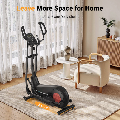 MERACH Elliptical Machine, Elliptical Exercise Machine with 18.5IN Stride, Hyper-Quiet Magnetic Drive System, Elliptical Trainer with 8 Resistance Levels, 400LBS Loading Capacity