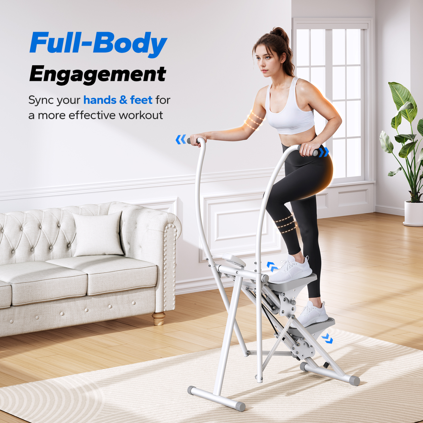 MERACH Cardio Climber Stepper Elliptical Exercise Machine, 3 in 1 Fitness Machines, Full Body Workout Cross Trainer with Adjustable Incline & 95% Pre-Assembled