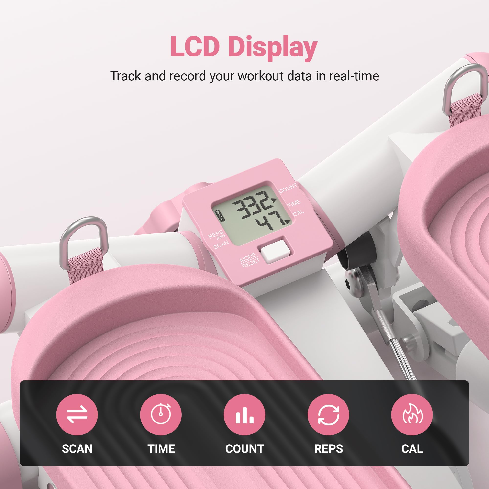  MERACH Portable Stair Stepper Mini Workout Twist Stepper Cardio Exercise Machine for Home Office Use Foot Pedal Exerciser