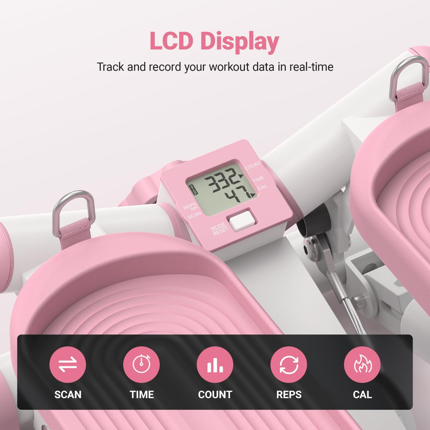  MERACH Portable Stair Stepper Mini Workout Twist Stepper Cardio Exercise Machine for Home Office Use Foot Pedal Exerciser