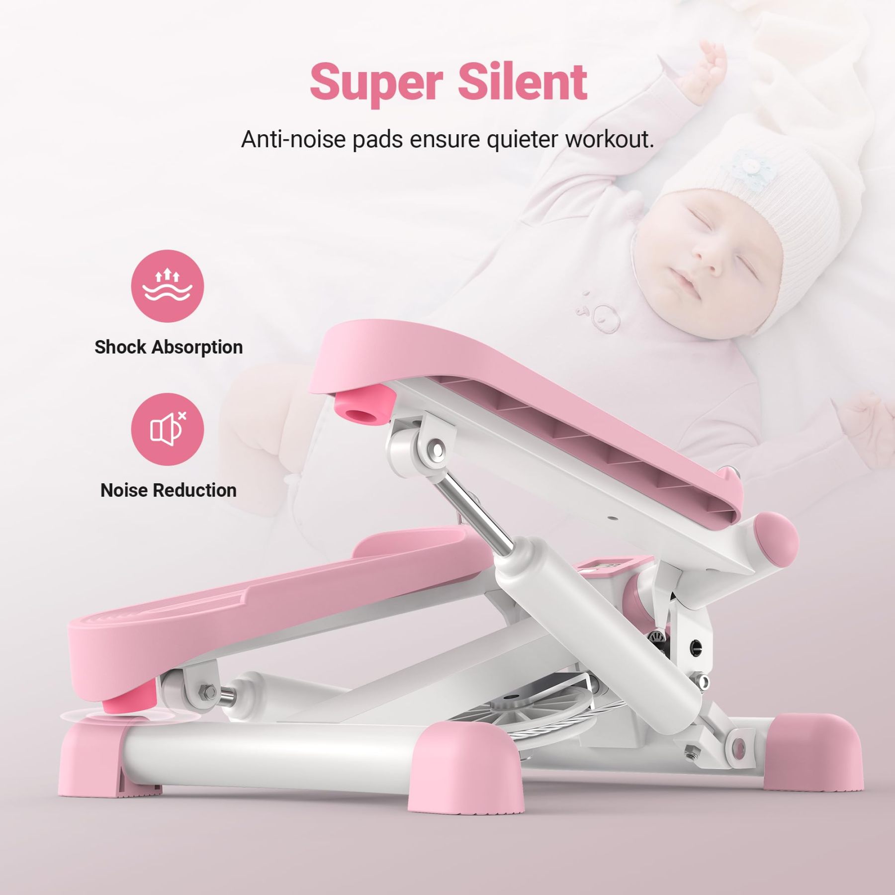  MERACH Portable Stair Stepper Mini Workout Twist Stepper Cardio Exercise Machine for Home Office Use Foot Pedal Exerciser