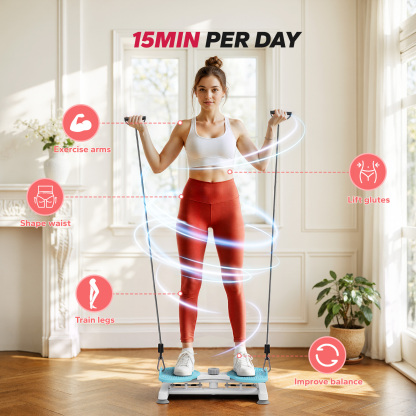 MERACH Slim Waist Twister, Silent Ab Toner for Women, 300 lbs Capacity, Core Workout Board for Home Gym, Blue