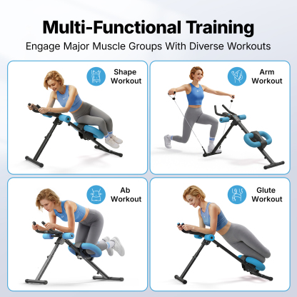 MERACH Abdominal Trainers Adjustable Ab Machine Full Body Workout for Home Gym Foldable Knee Protection Abdominal Exercise Machine for Home Core Ab Exercise System Trainer
