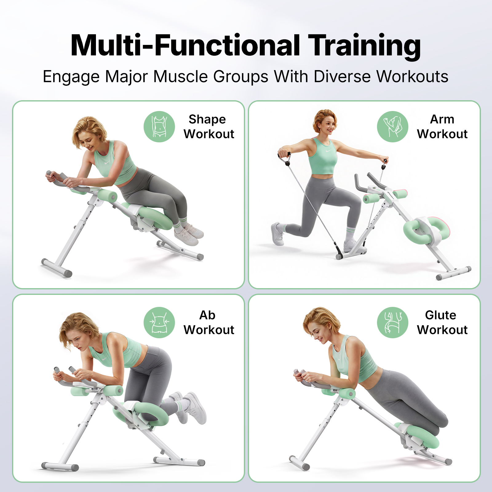 MERACH Ab Machine for Exercise, Adjustable Abdominal Workout machine for Home Gym, Foldable, Knee Protection