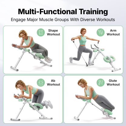 MERACH Ab Machine for Exercise, Adjustable Abdominal Workout machine for Home Gym, Foldable, Knee Protection