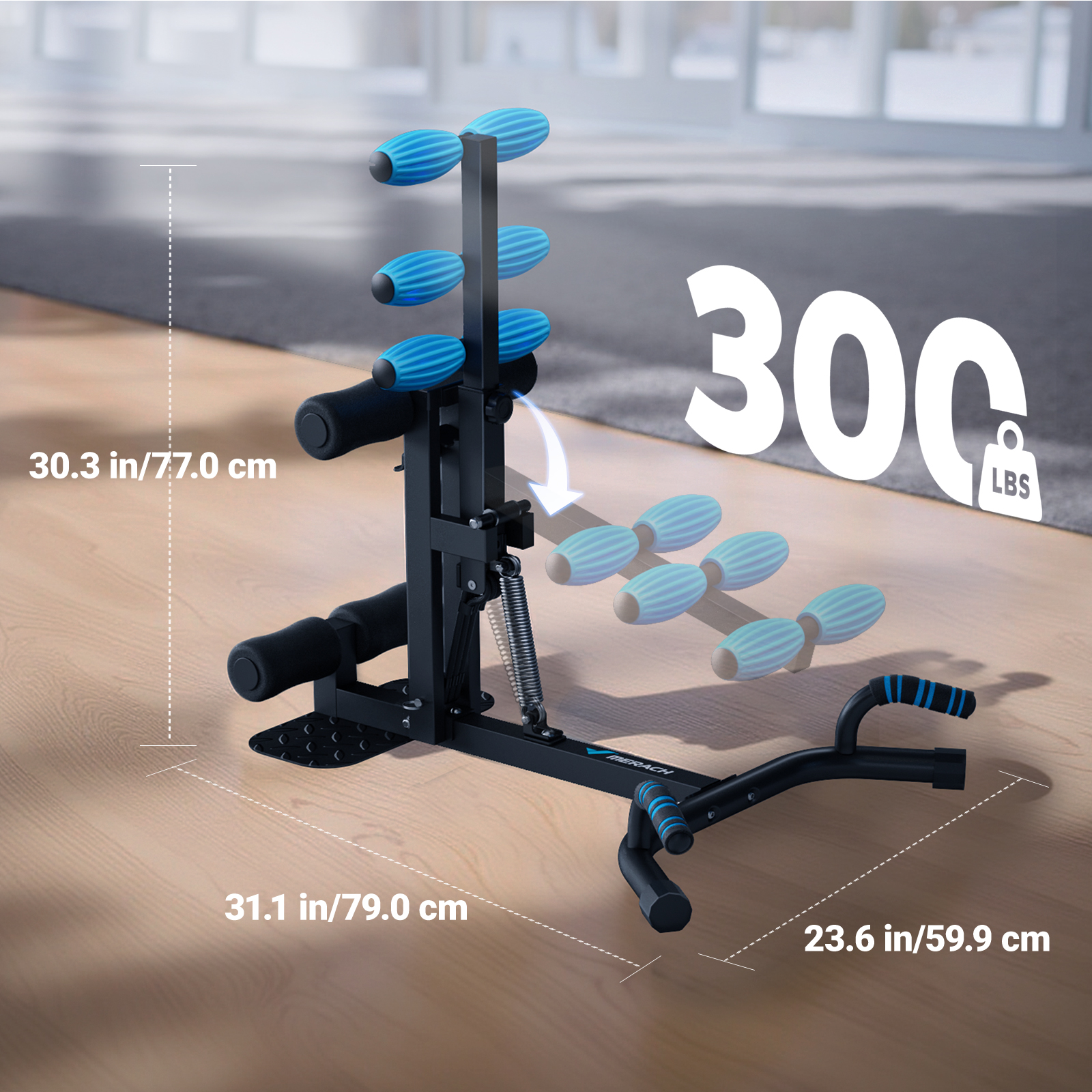 MERACH Adjustable Glutes Trainer & Deep Squat Machine - Core Leg Strengthener for Gym Workouts