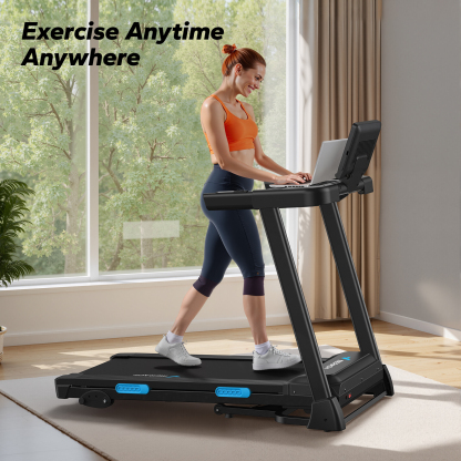 MERACH Foldable Treadmill with Incline, Treadmills for Home Foldable, 6% Incline Treadmill for Heavy People, 0.8-12km/H Walking Pad for Home & Office, Save Space Walking Treadmill, LED Display, APP